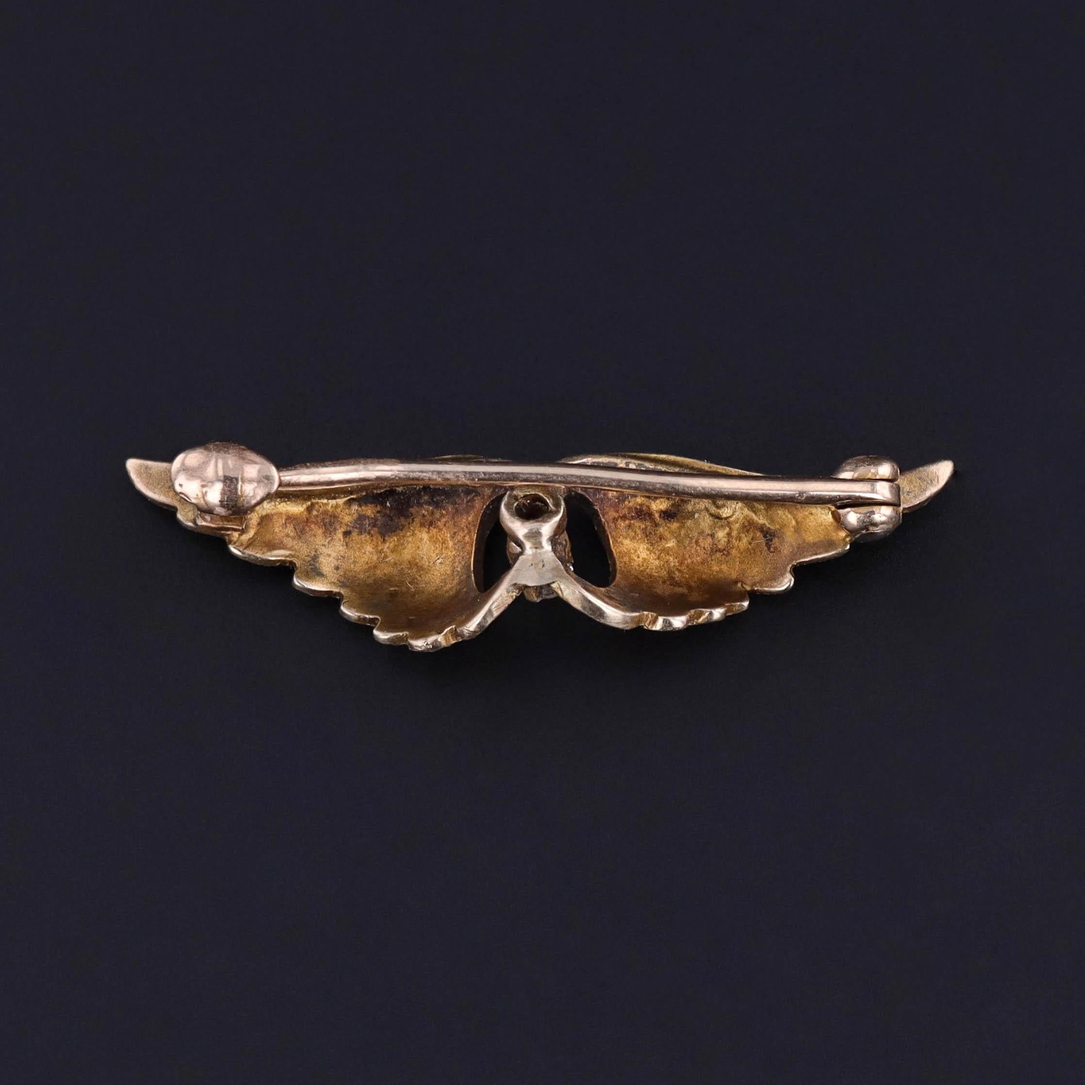 Edwardian Antique Diamond Rings Brooch of 10k Gold For Sale