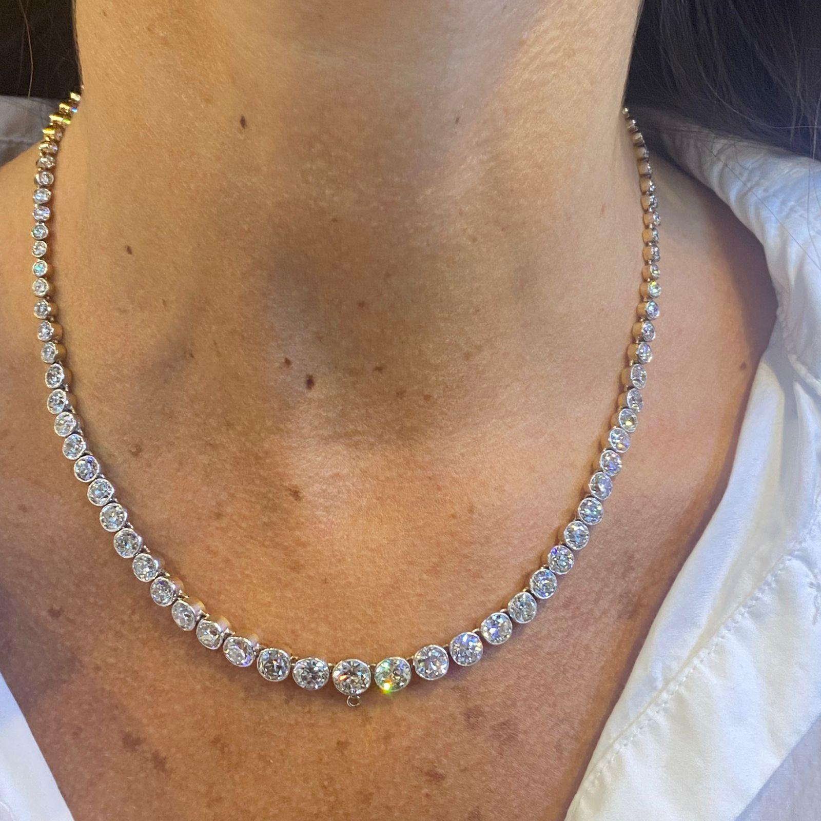 antique diamond riviere necklace