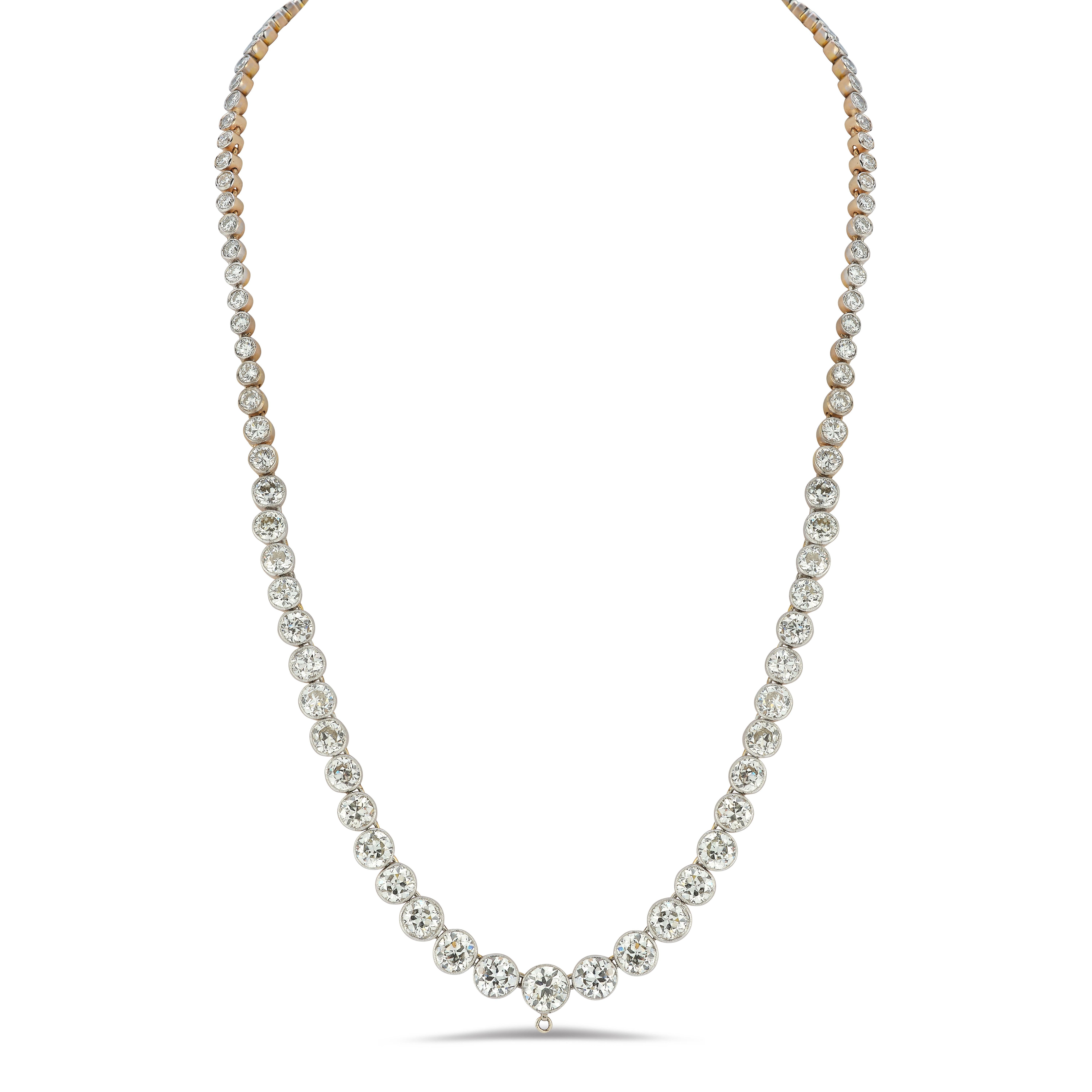 Antike Diamant Rivière Halskette für Damen oder Herren im Angebot