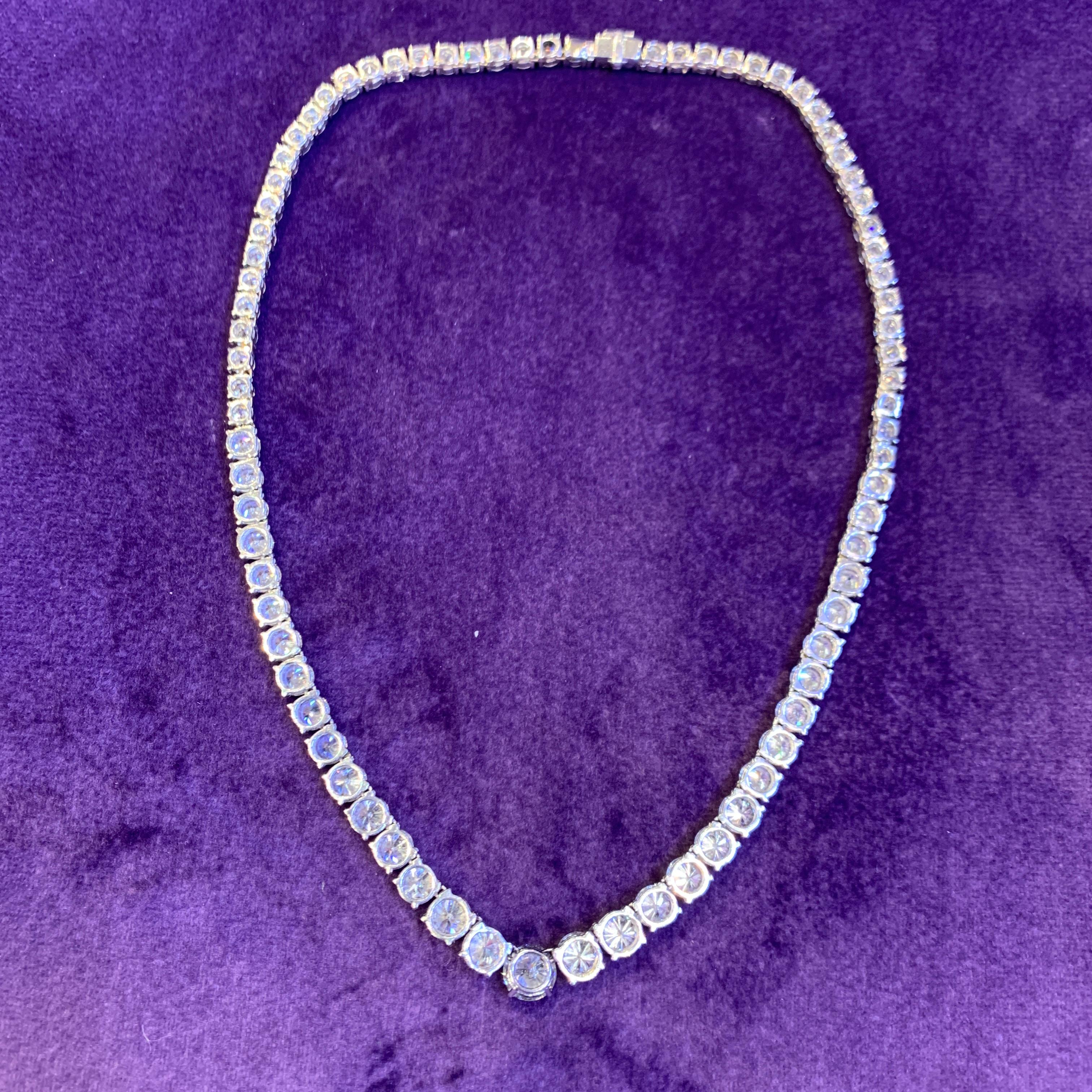 Women's or Men's Antique Diamond Rivière Necklace For Sale