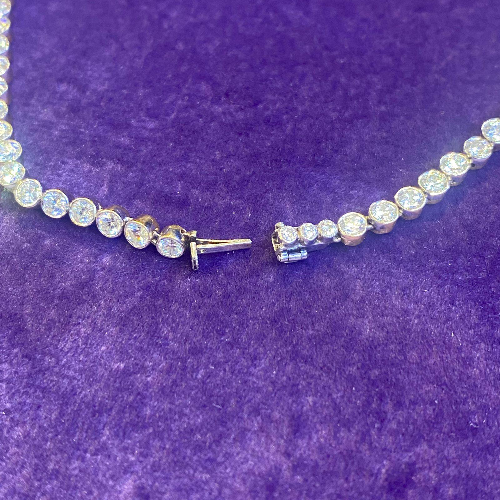 Antique Diamond Rivière Necklace For Sale 1