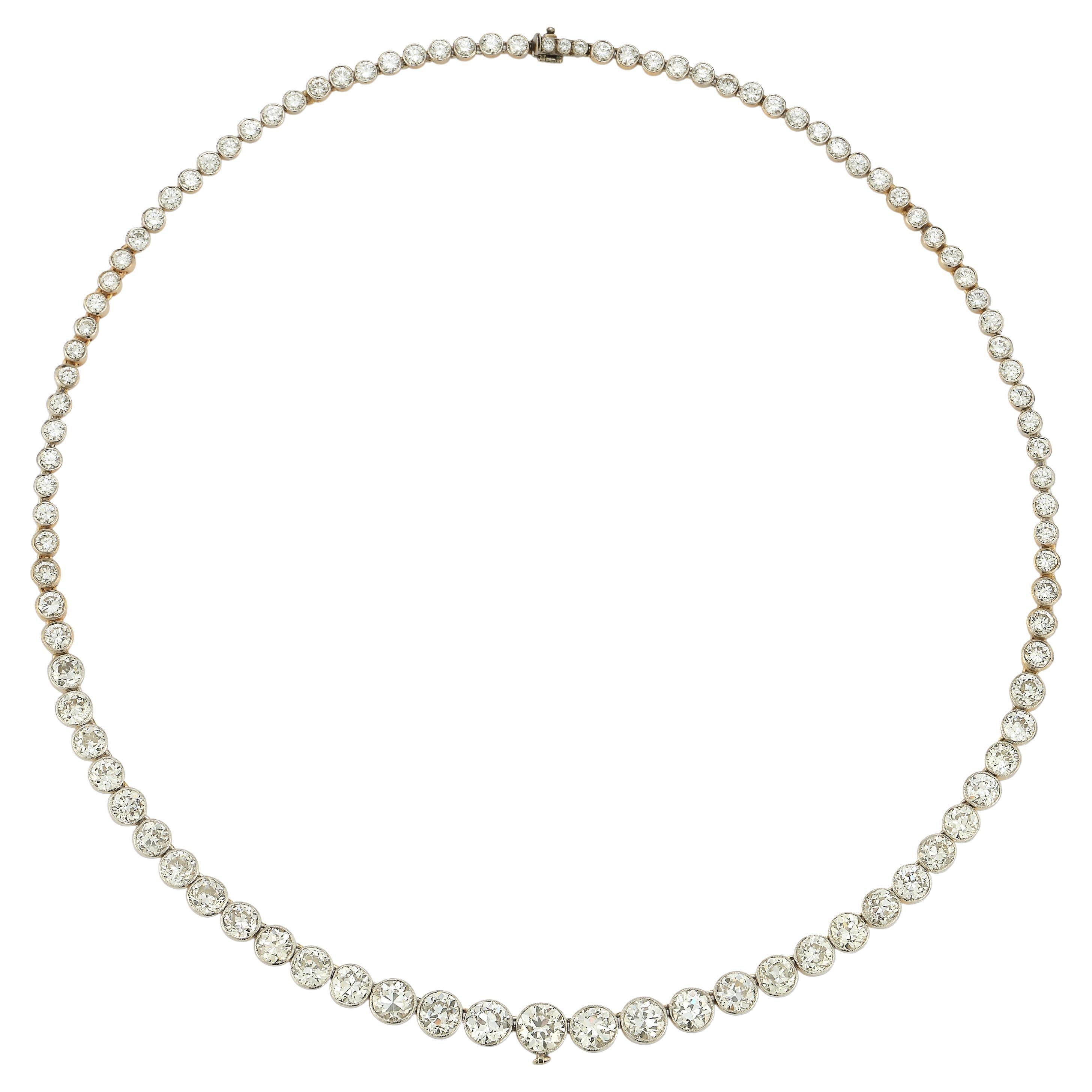 Antike Diamant Rivière Halskette im Angebot