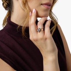 Bague ancienne en or rose 18 carats diamant saphir