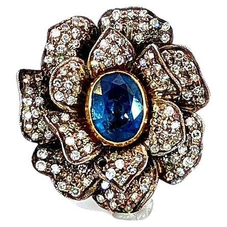 Antique Diamond Sapphire Ring For Sale