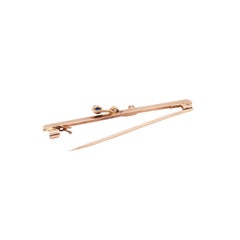 Antique Diamond, Sapphire & Ruby 9 Carat Rose Gold Bar Brooch, c.1910