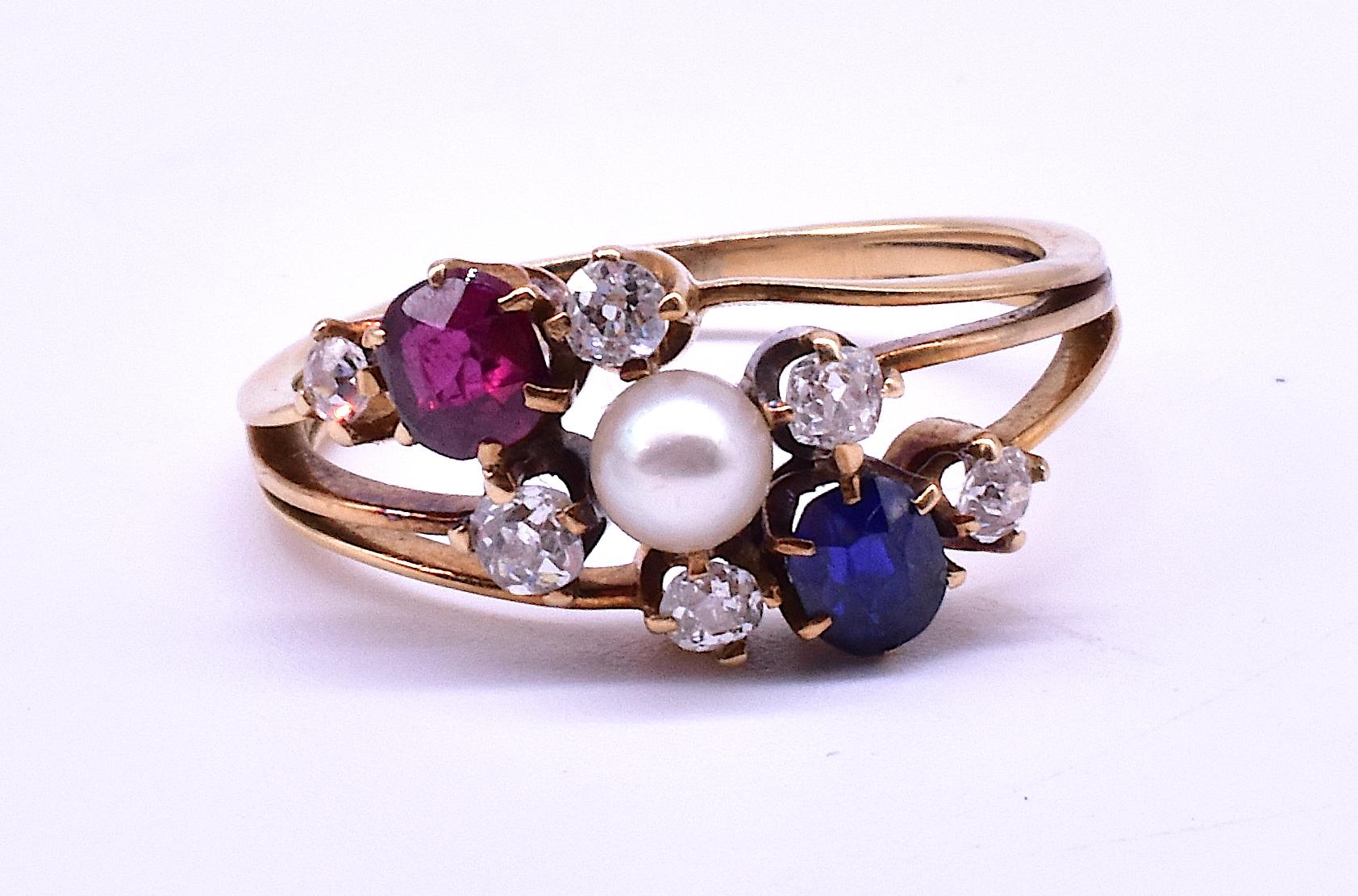 antique diamond and sapphire rings for sale