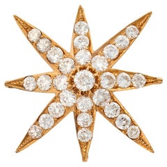 Antique Diamond Seven-Point Star Brooch / Pendant, Circa 1900