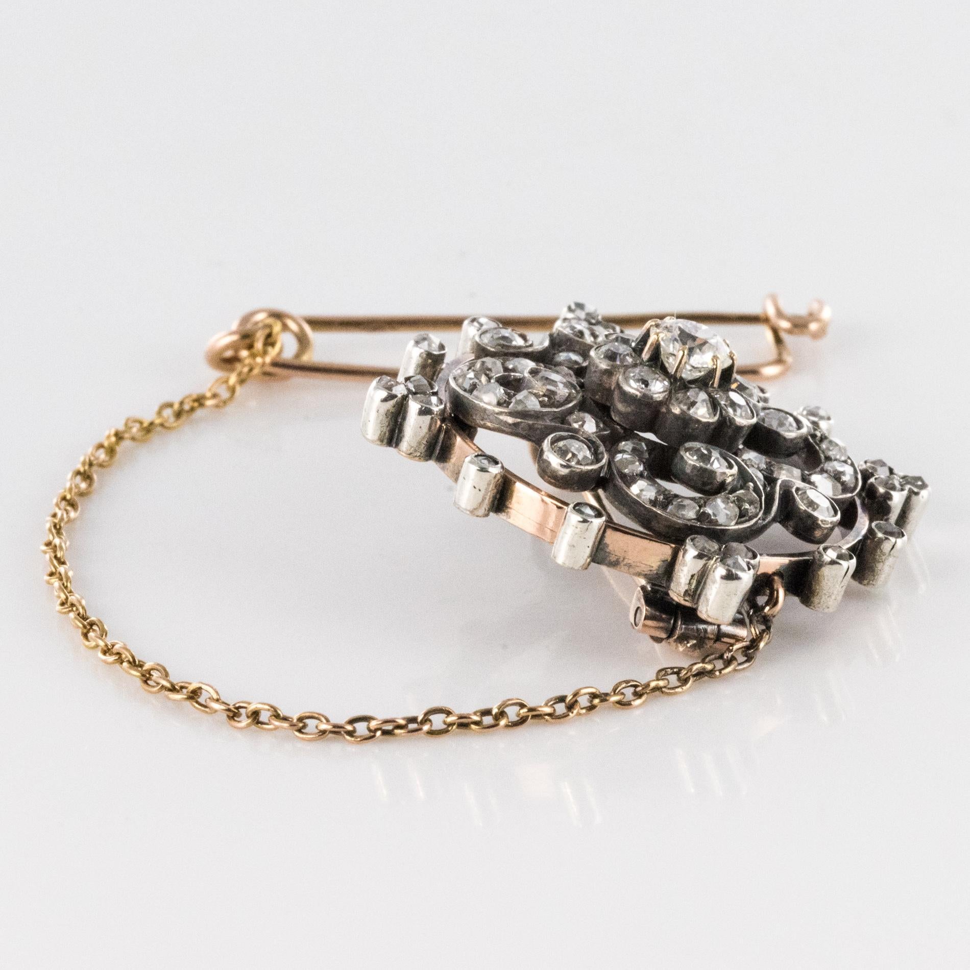 Antique Diamond Silver Rose Gold Brooch For Sale at 1stDibs | rose gold ...