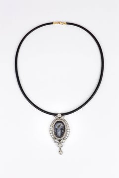 Collar Colgante Calavera Diamante Antiguo