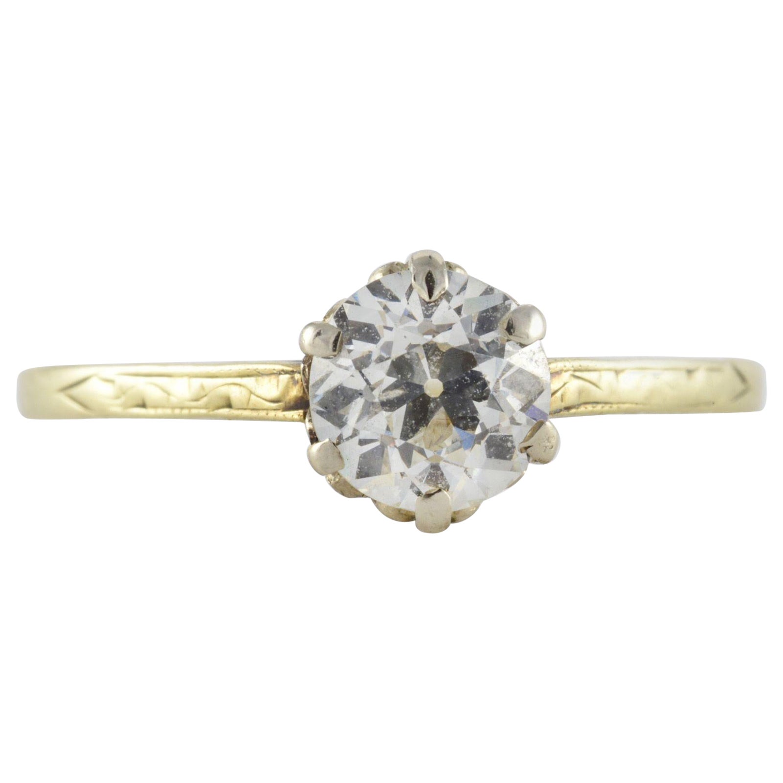 Antiker Solitär-Verlobungsring mit Diamant