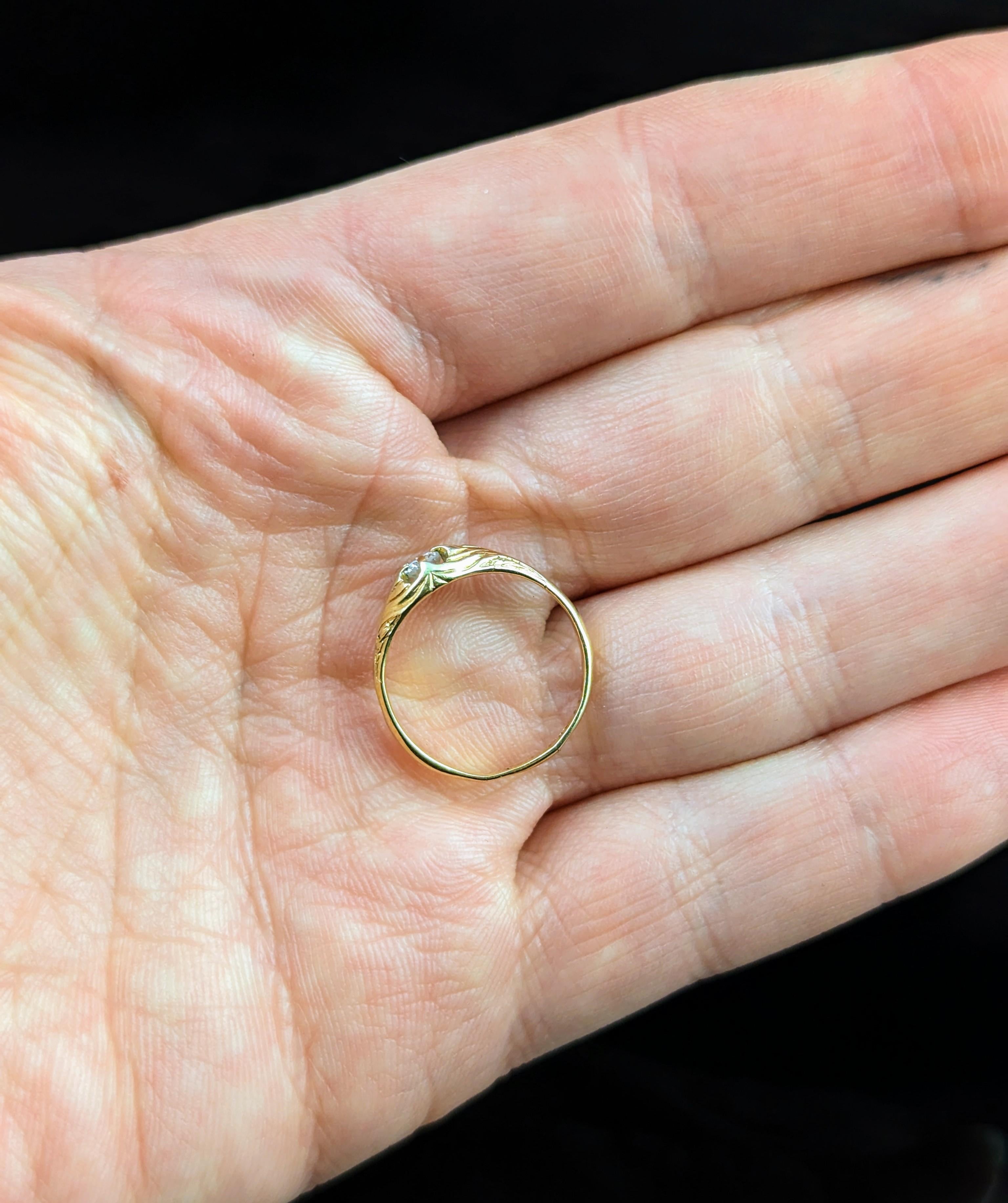 Antiker Diamant Solitär-Ring, 18 Karat Gelbgold im Angebot 6