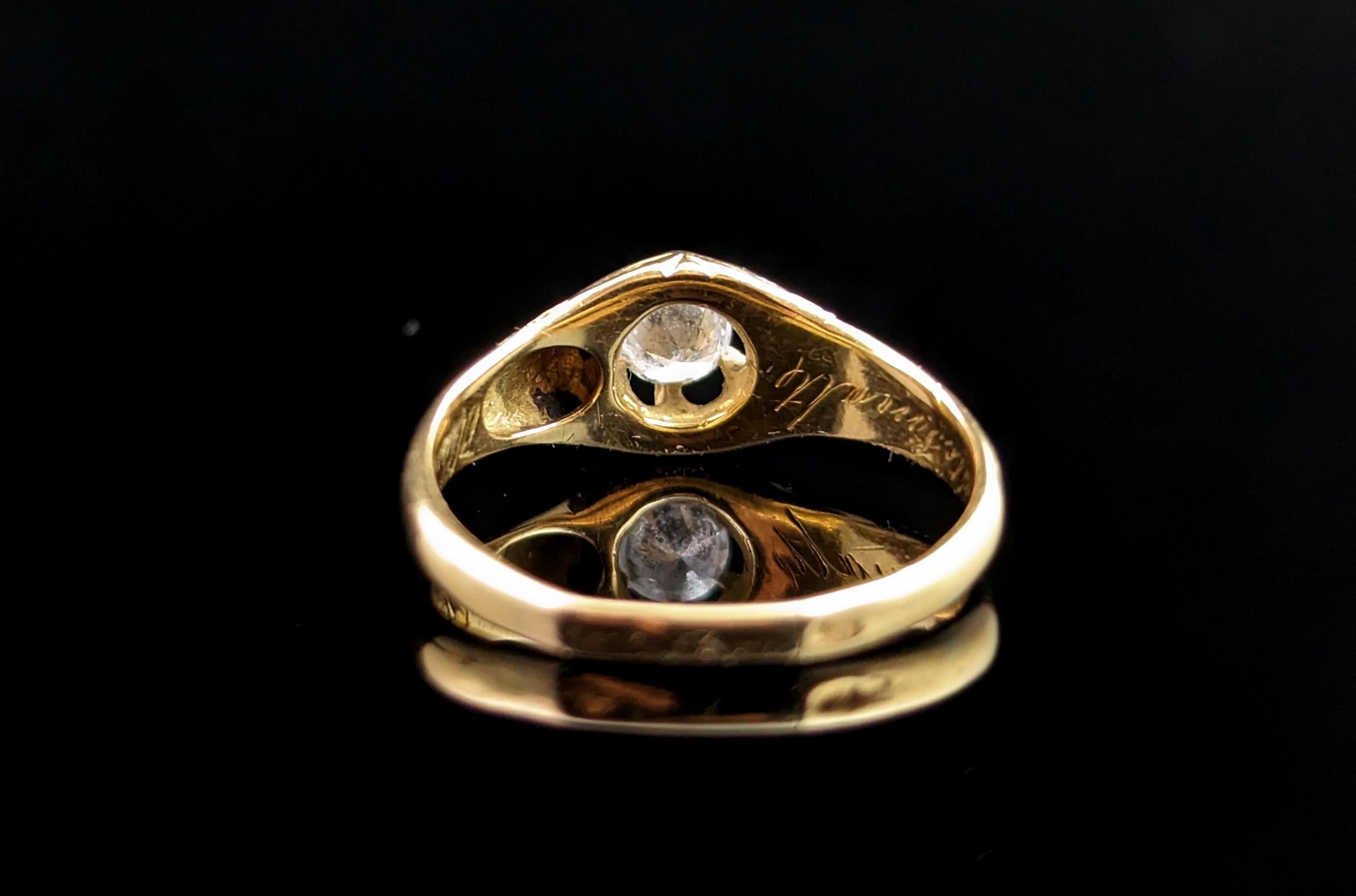 Antiker Diamant Solitär-Ring, 18 Karat Gelbgold im Angebot 2
