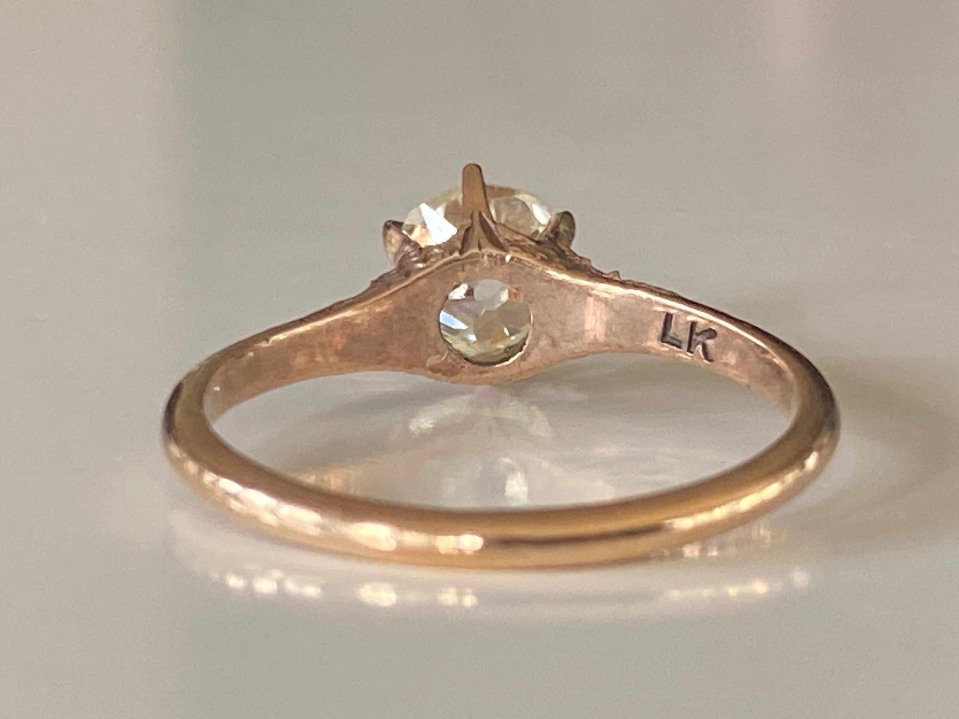 Edwardian Antique Diamond Solitaire Ring For Sale