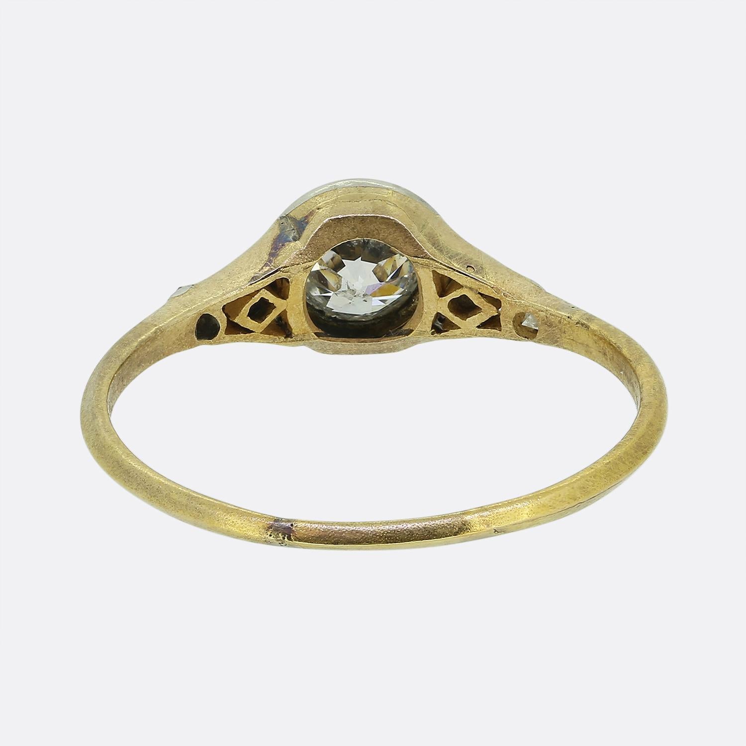 Antique Diamond Solitaire Ring In Fair Condition For Sale In London, GB
