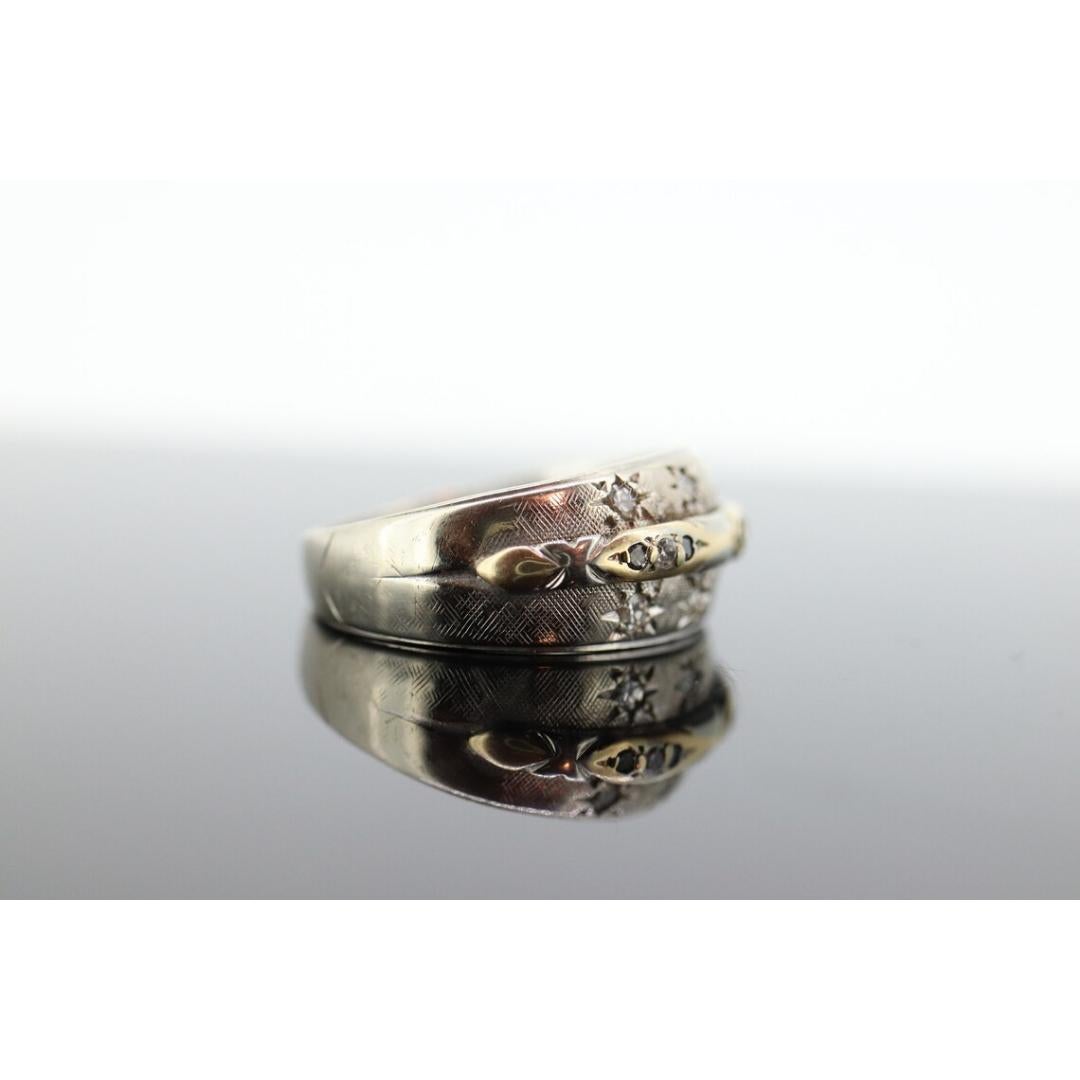 Antiker DIAMOND Sternring in Lünettenfassung. 14k Multi-Color Diamant Gypsy-Fassung Stern 2