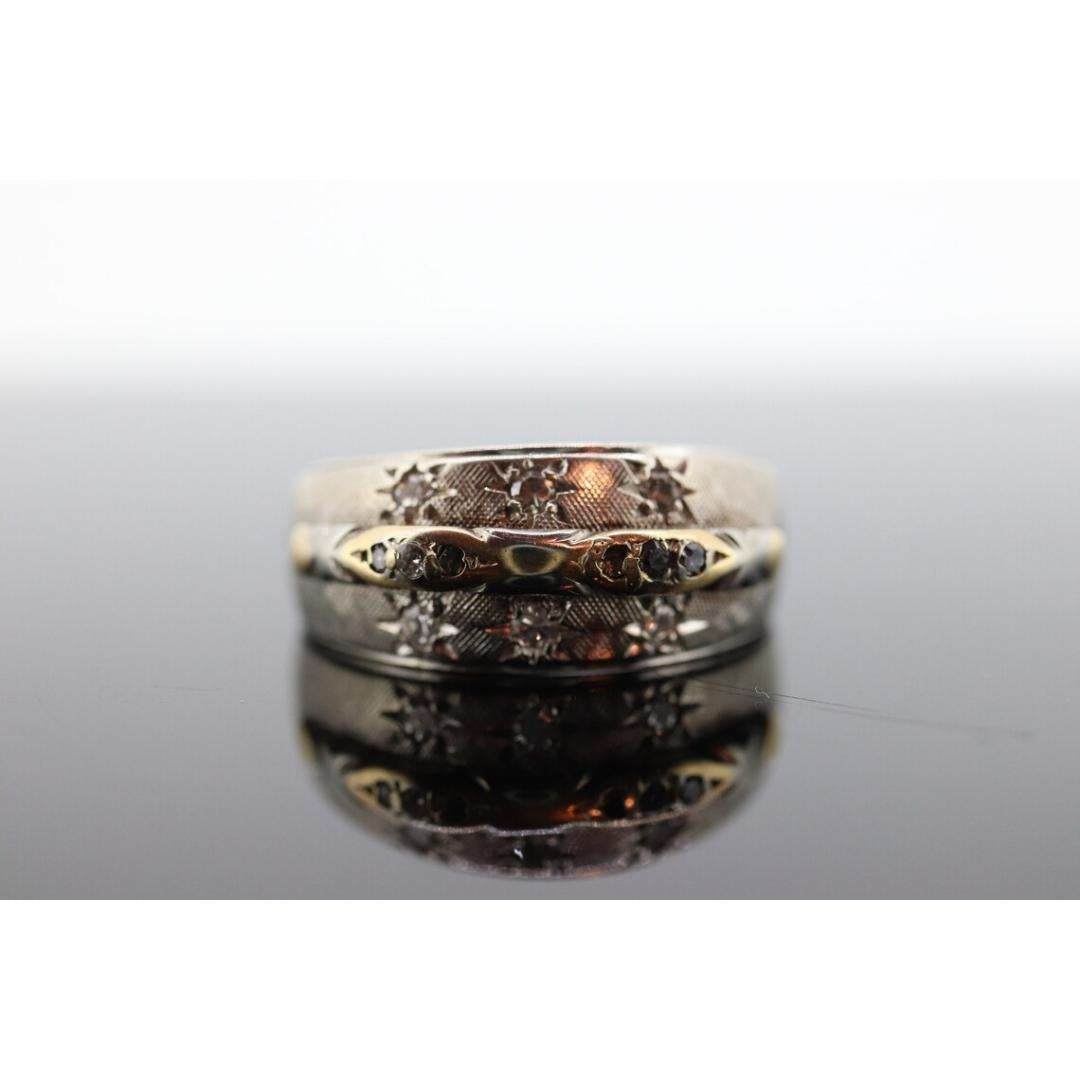 Antiker DIAMOND Sternring in Lünettenfassung. 14k Multi-Color Diamant Gypsy-Fassung Stern 3
