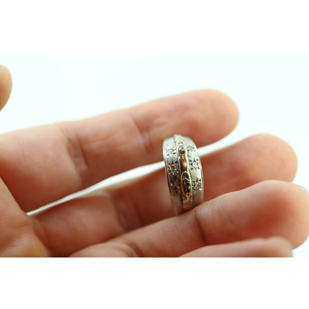 Antiker DIAMOND Sternring in Lünettenfassung. 14k Multi-Color Diamant Gypsy-Fassung Stern 4