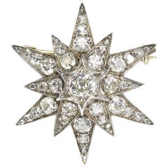 Antique Diamond Star Brooch