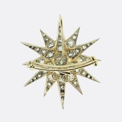 Pendentif broche étoile en diamant antique