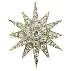 Antique Diamond Star Brooch Pendant