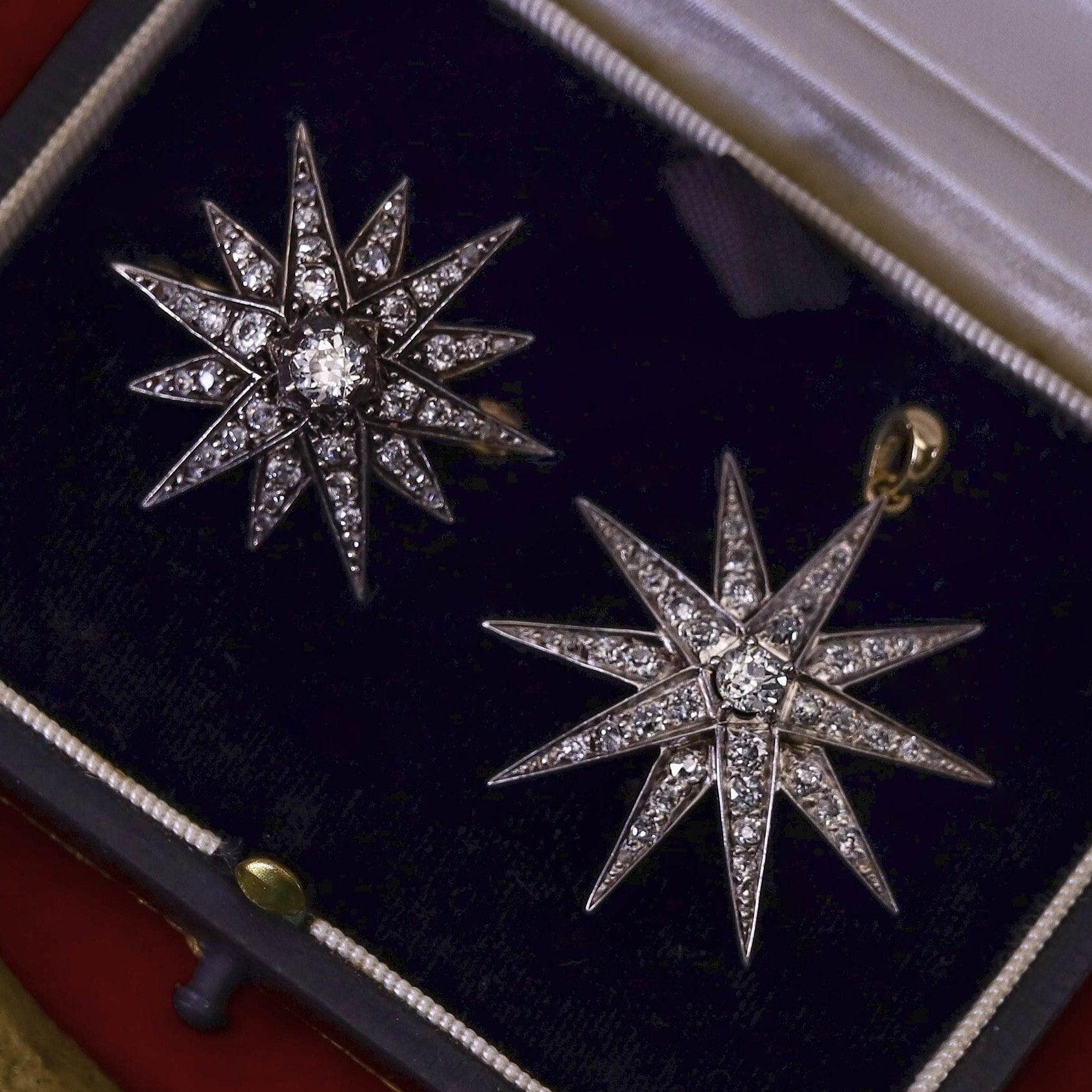 Ciondolo antico con diamante e stella di conversione In condizioni buone in vendita a Lewisburg, PA