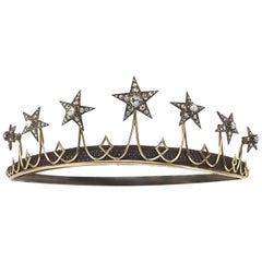 Antique Diamond Star Tiara, circa 1850