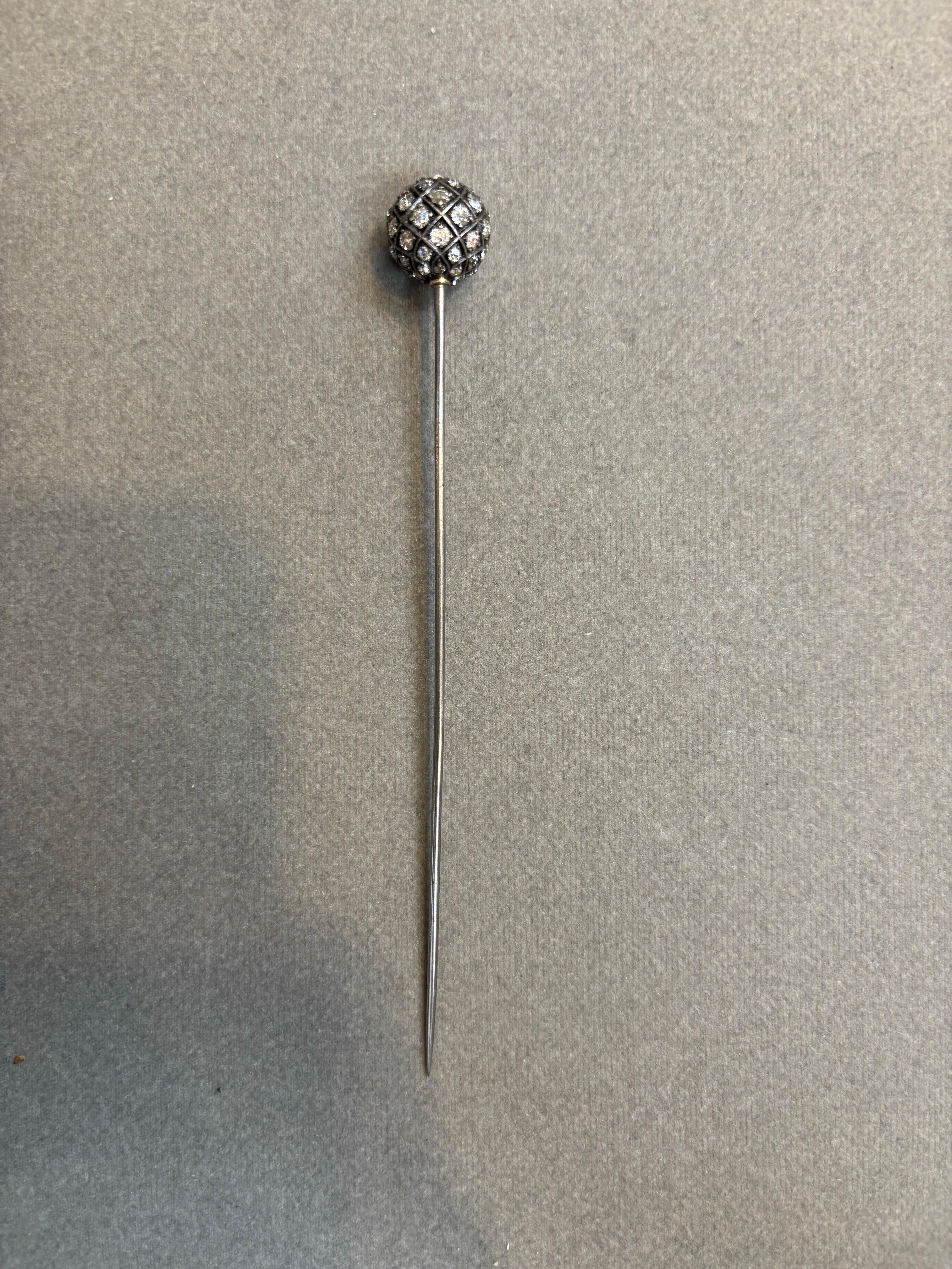 Spilla a bastone con diamante antico In condizioni ottime in vendita a New York, NY