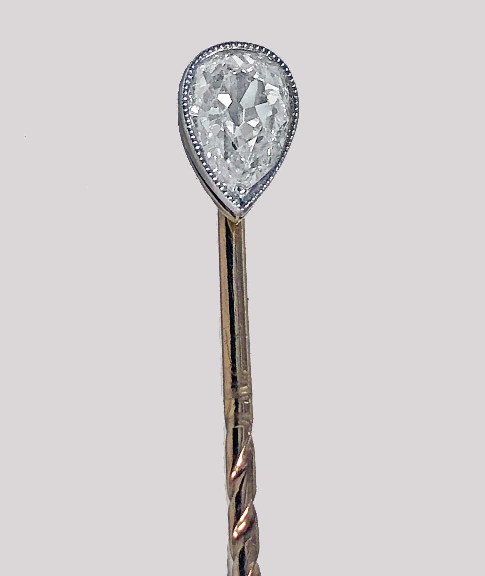 Antique Diamond Stickpin, circa 1910 In Good Condition In Toronto, Ontario