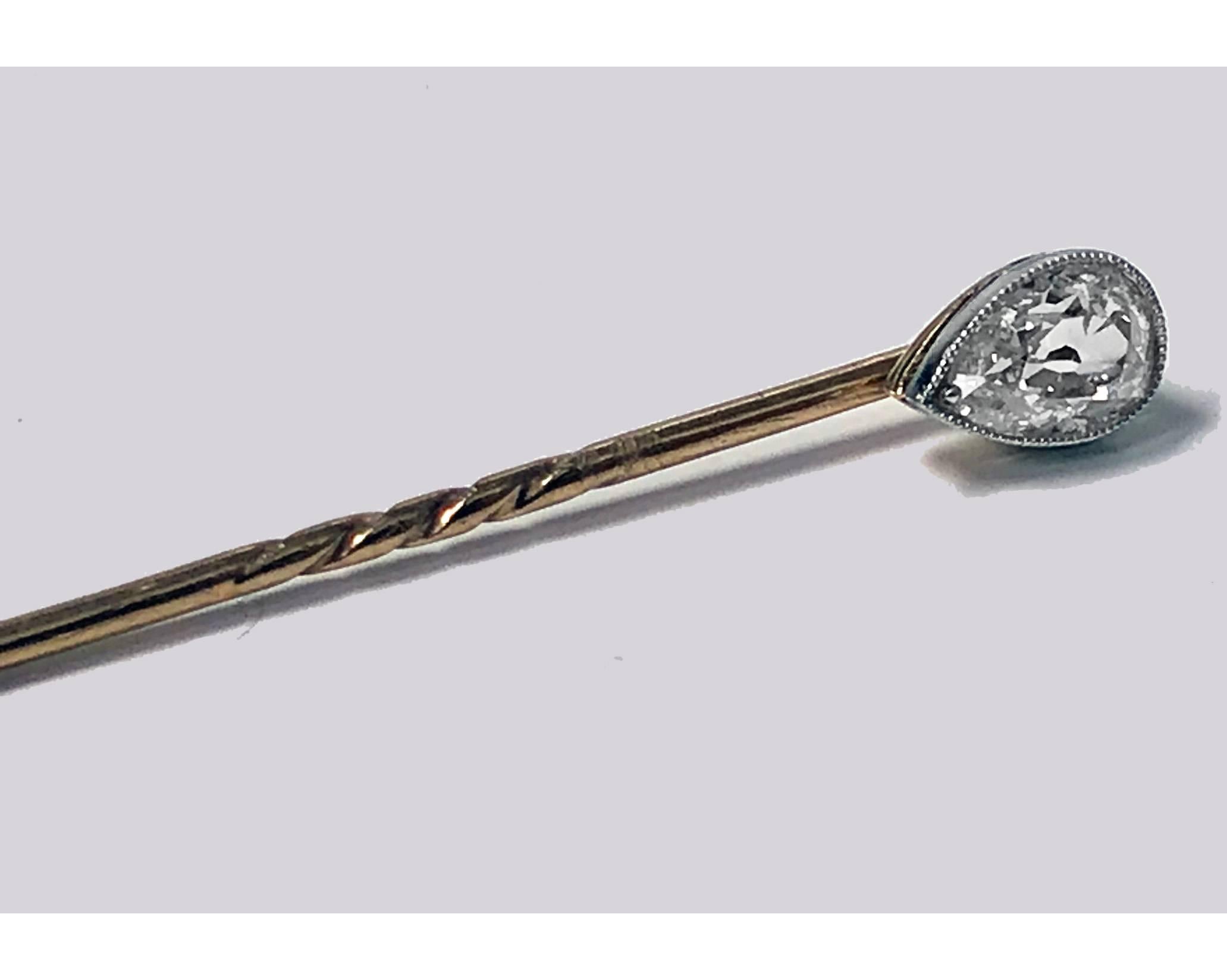 Antique Diamond Stickpin, circa 1910 In Good Condition In Toronto, ON