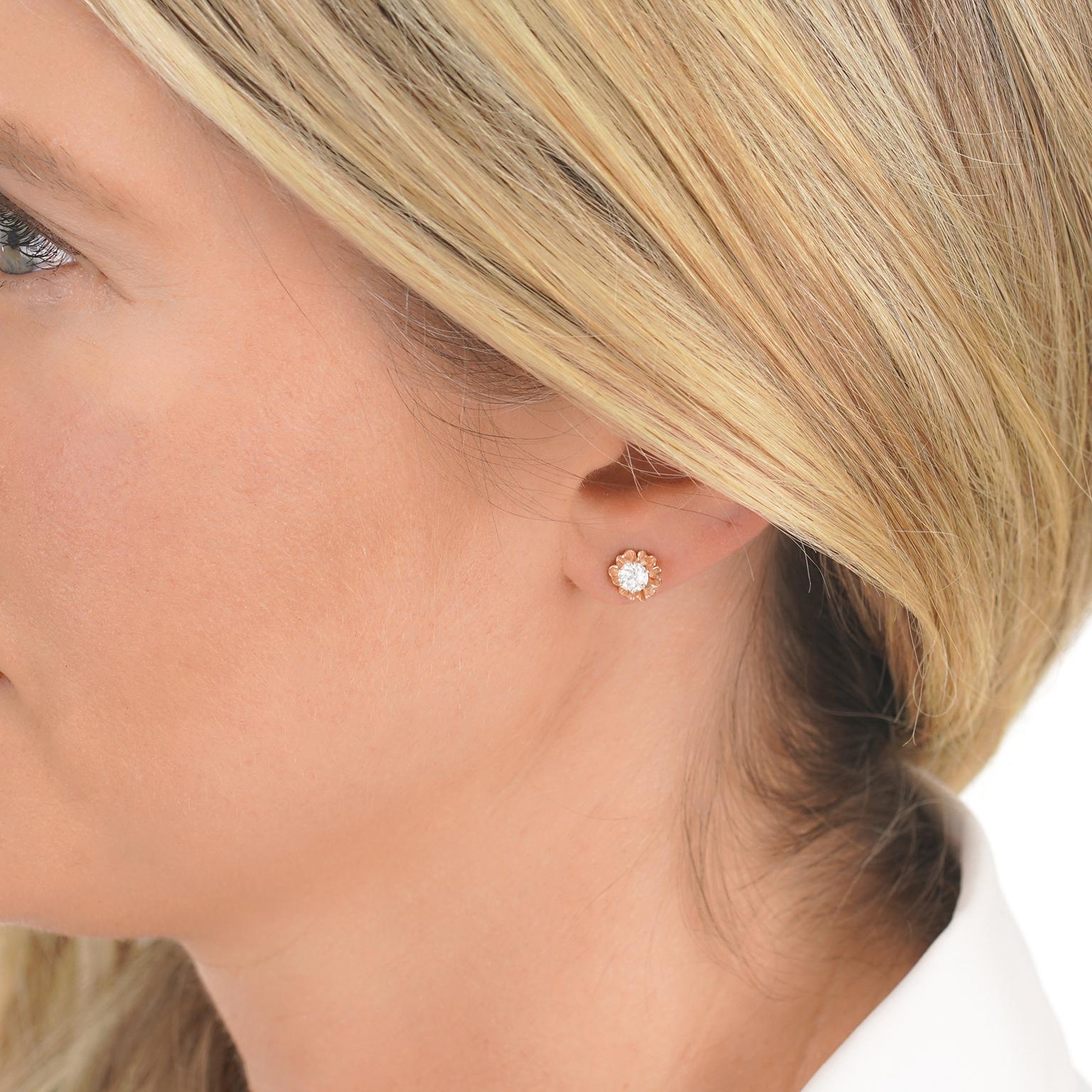 Women's or Men's Antique Diamond Stud Earrings