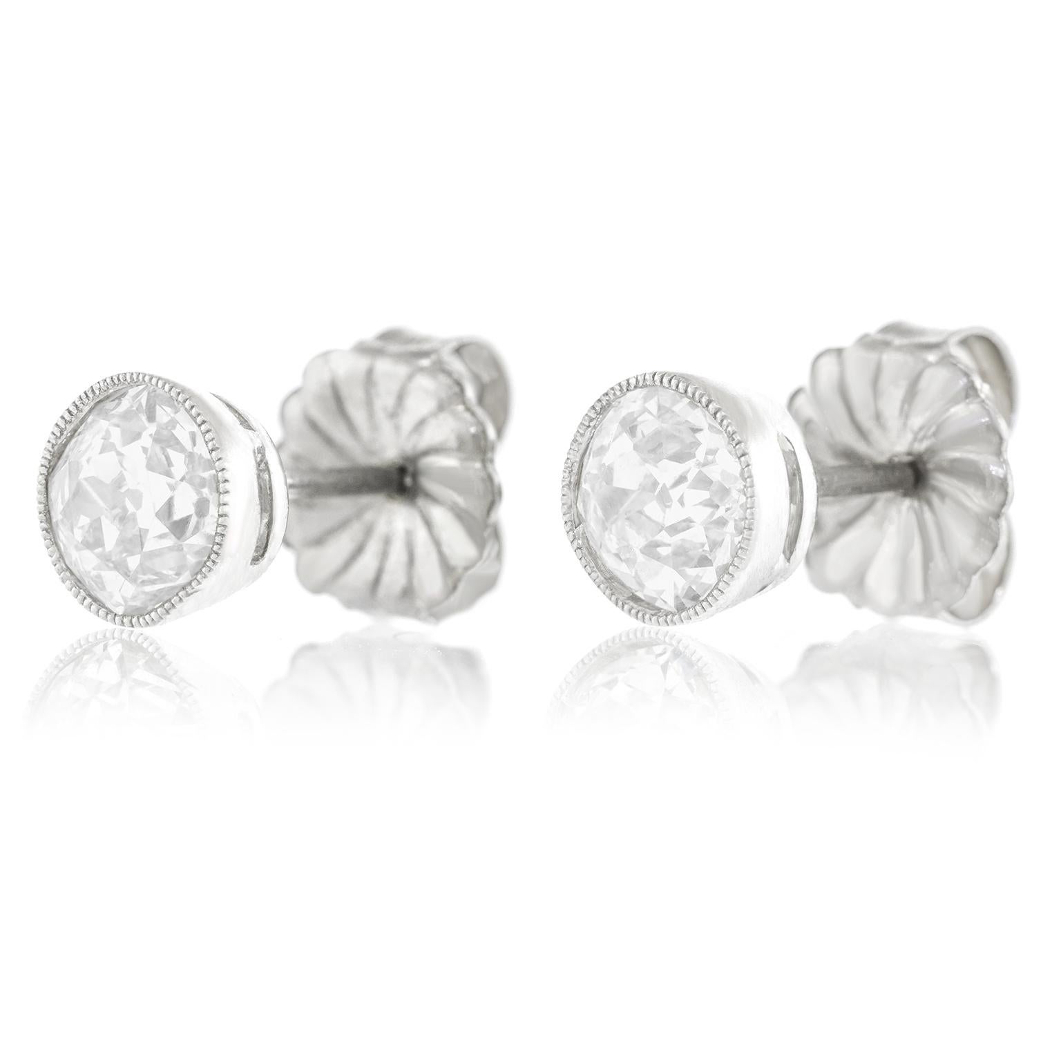 Antique Diamond Studs at 1stDibs