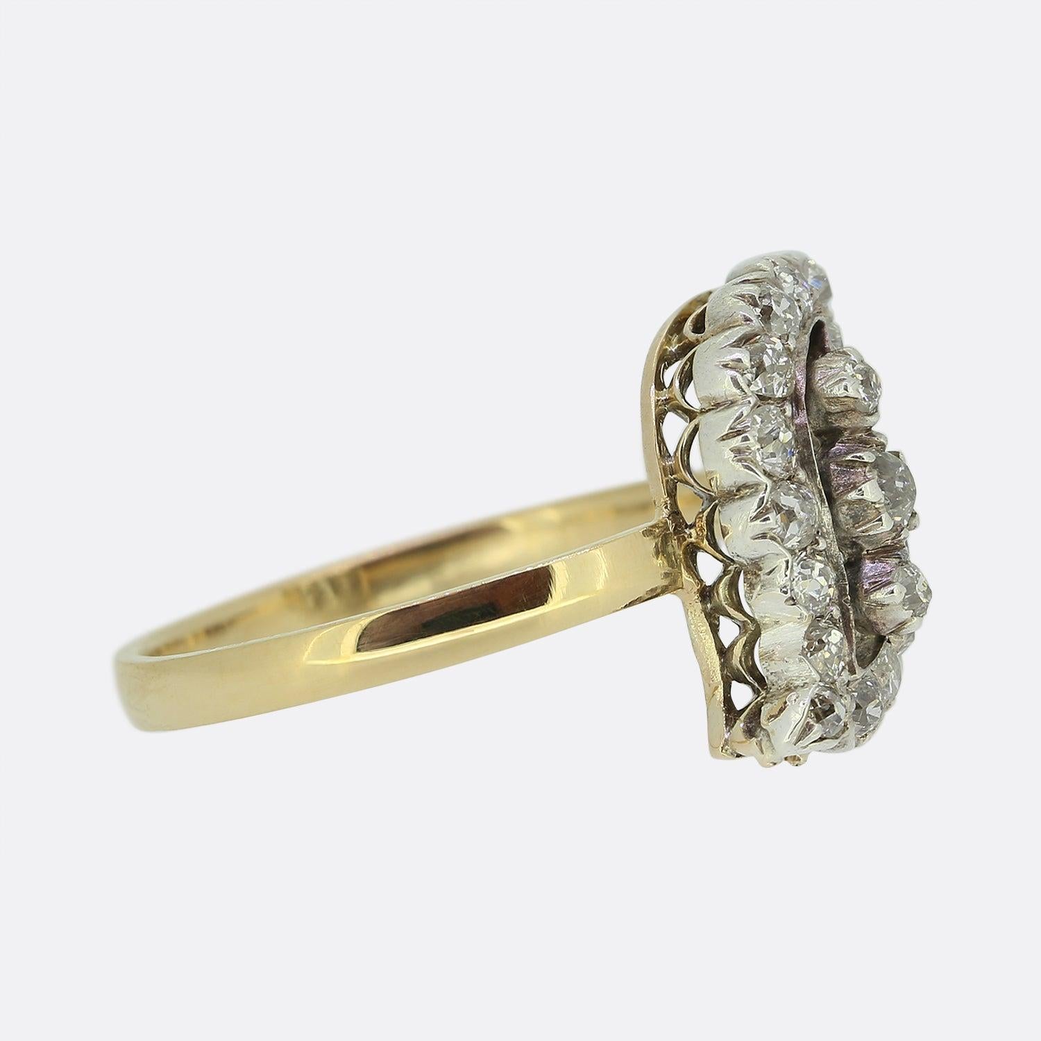 Victorian Antique Diamond Swirl Ring For Sale