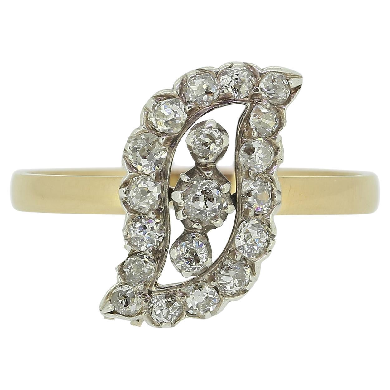 Antique Diamond Swirl Ring For Sale