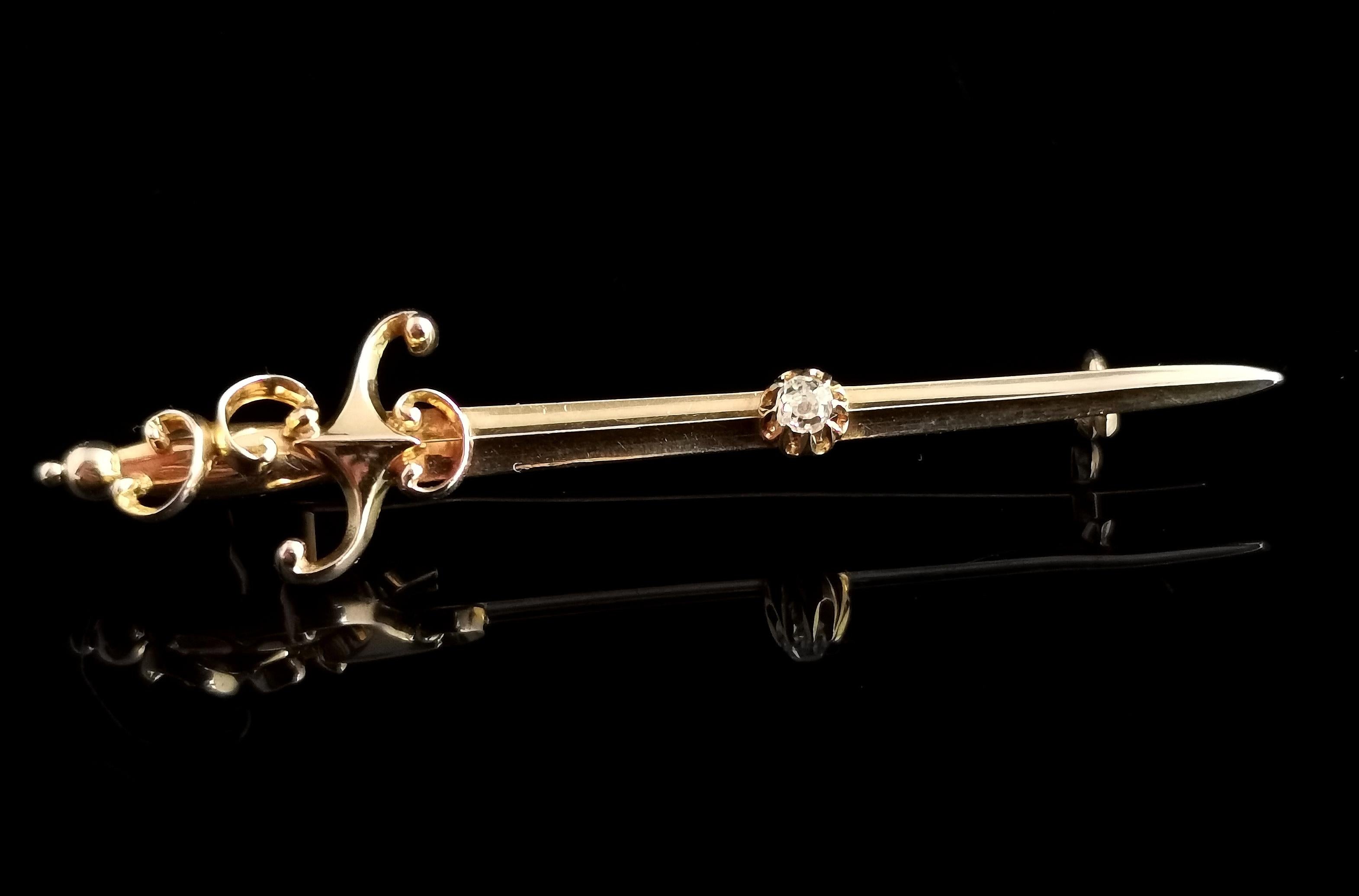 vintage sword brooch