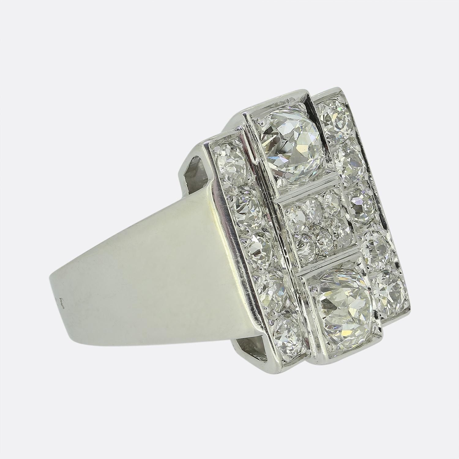 Anillo de diamantes antiguos Talla antigua en venta