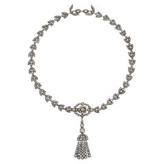 Antique diamond tassel necklace
