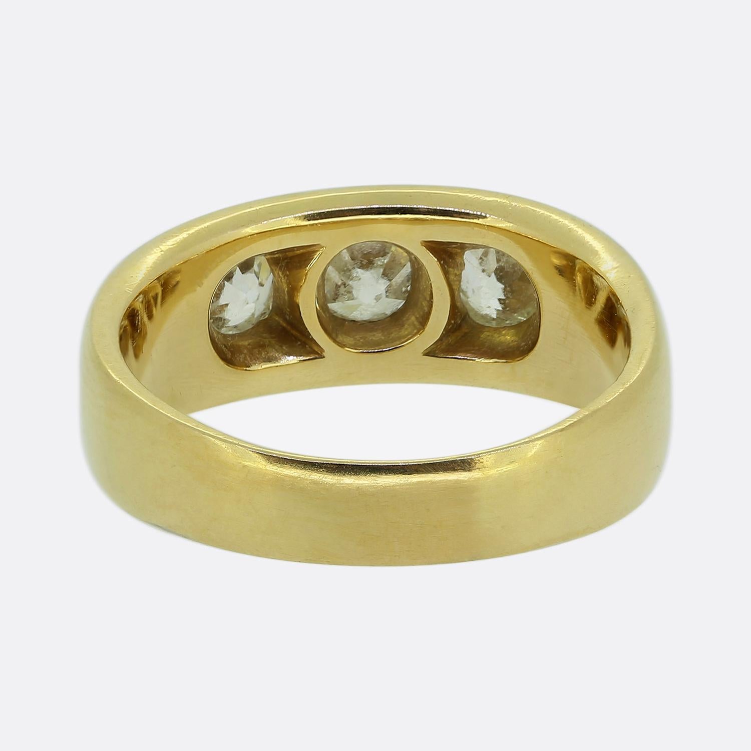 Antiker Diamant-Dreistein-Zigeunerring im Zustand „Gut“ im Angebot in London, GB