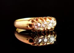 Antique Diamond three stone ring, 18k yellow gold, Edwardian