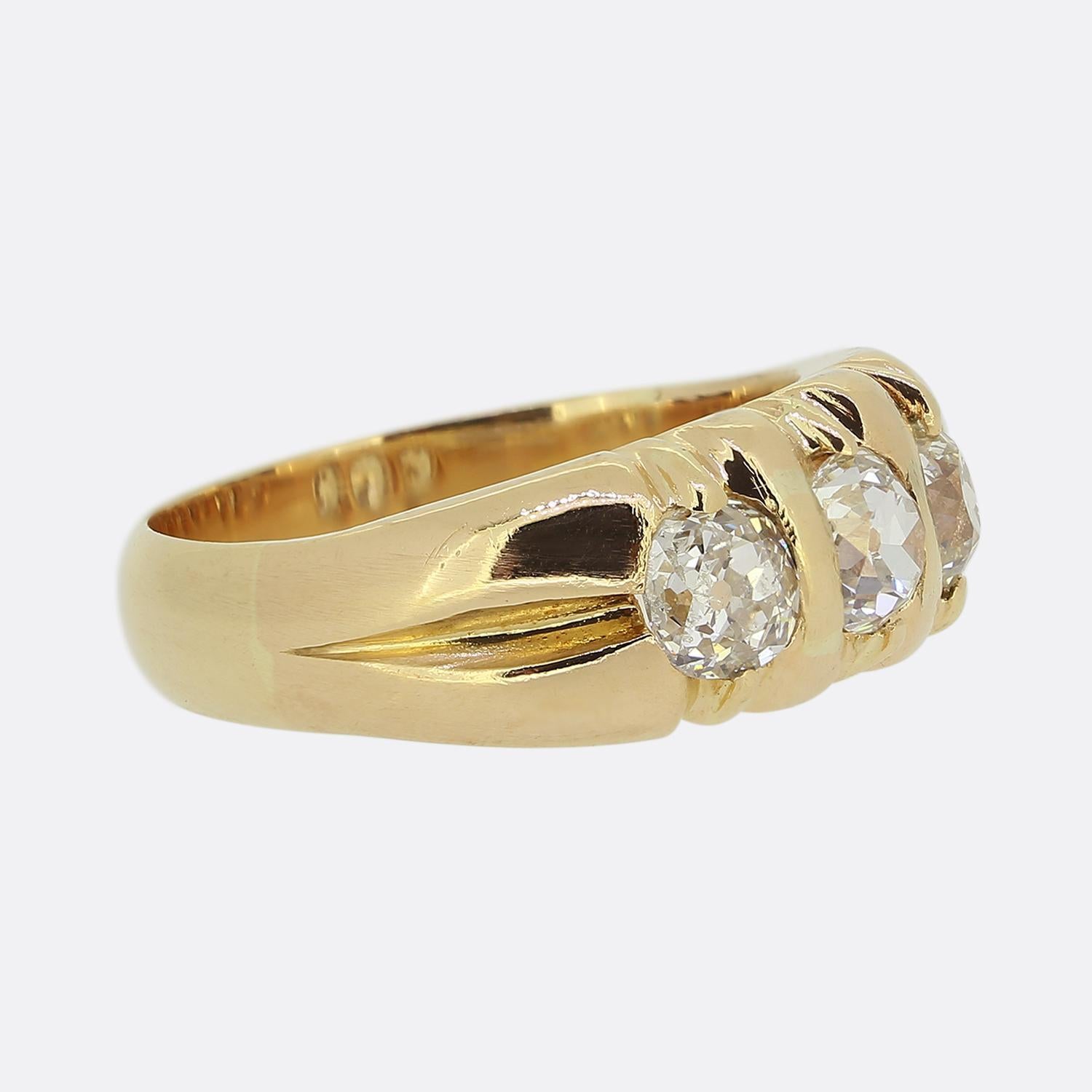 Victorian Antique Diamond Three-Stone Ring For Sale