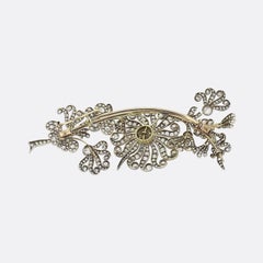 Antique Diamond Tremblant Corsage Spray Brooch