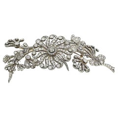 Antique Diamond Tremblant Corsage Spray Brooch