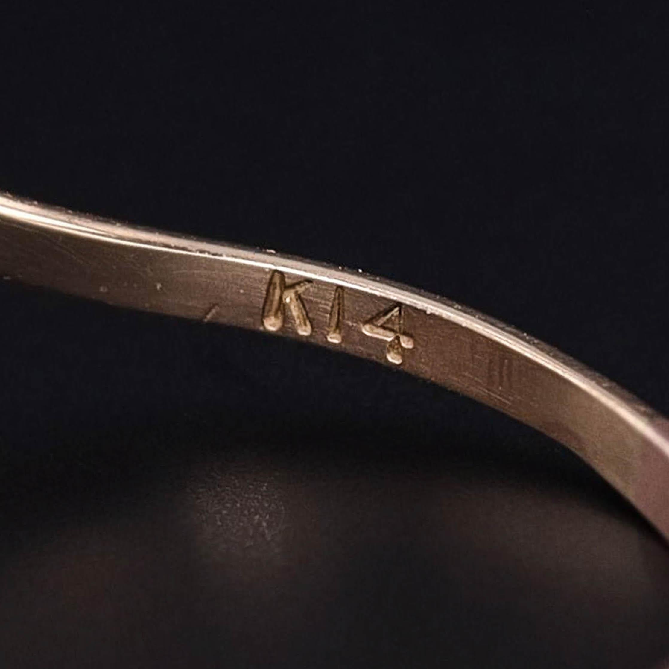 Antiker Diamant Trilogy-Ring aus 14k Gold mit Diamanten im Zustand „Gut“ im Angebot in Lewisburg, PA