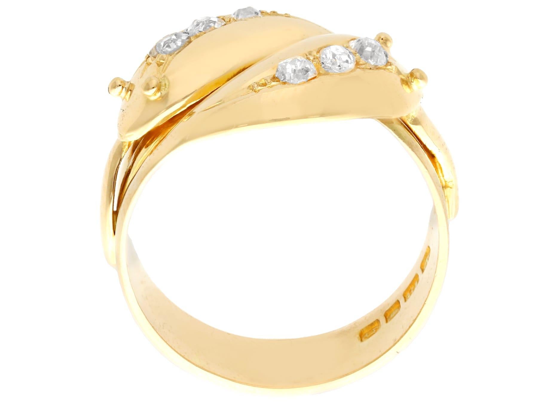 Antique Diamond Yellow Gold Snake Cocktail Ring In Excellent Condition For Sale In Jesmond, Newcastle Upon Tyne