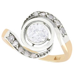 Antiker Twist-Ring aus Gelbgold mit Diamanten
