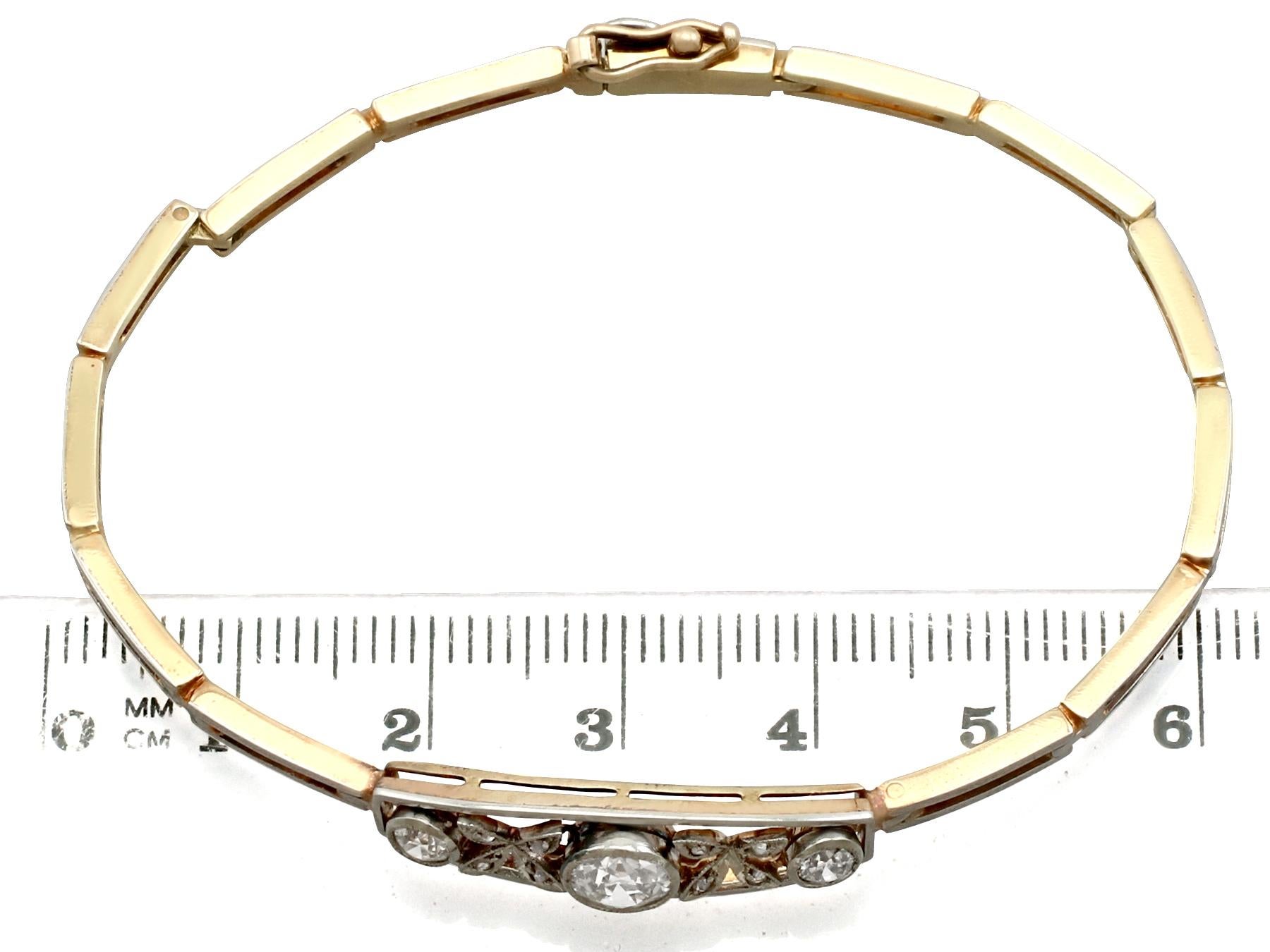 Antique Diamond Yellow Gold White Gold Set Bracelet 4