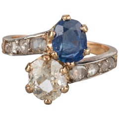 Antique Diamonds and Sapphire Belle Époque Ring