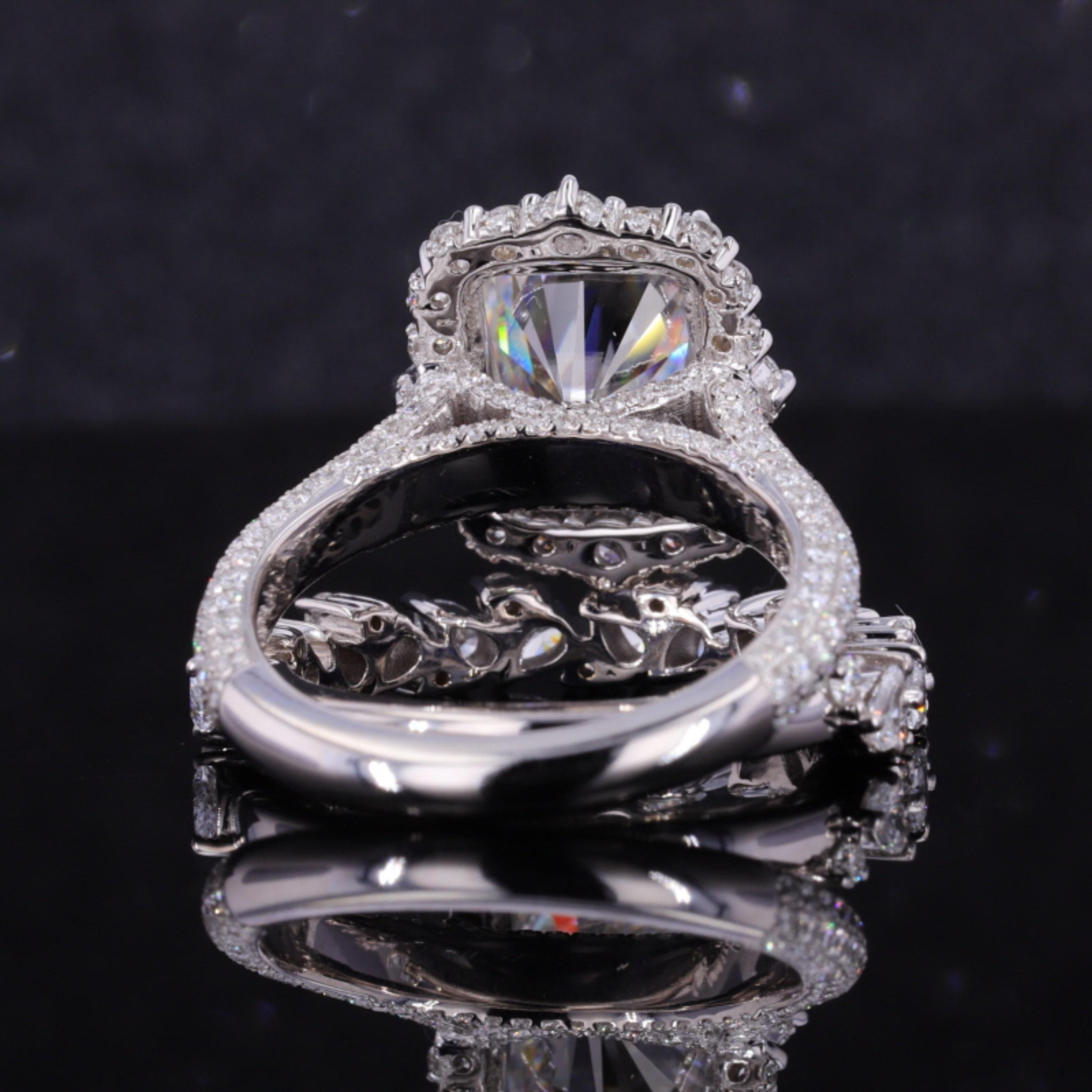 Im Angebot: Antiker Diamant-Verlobungsring, Set aus Diamant-Verlobungsring () 3