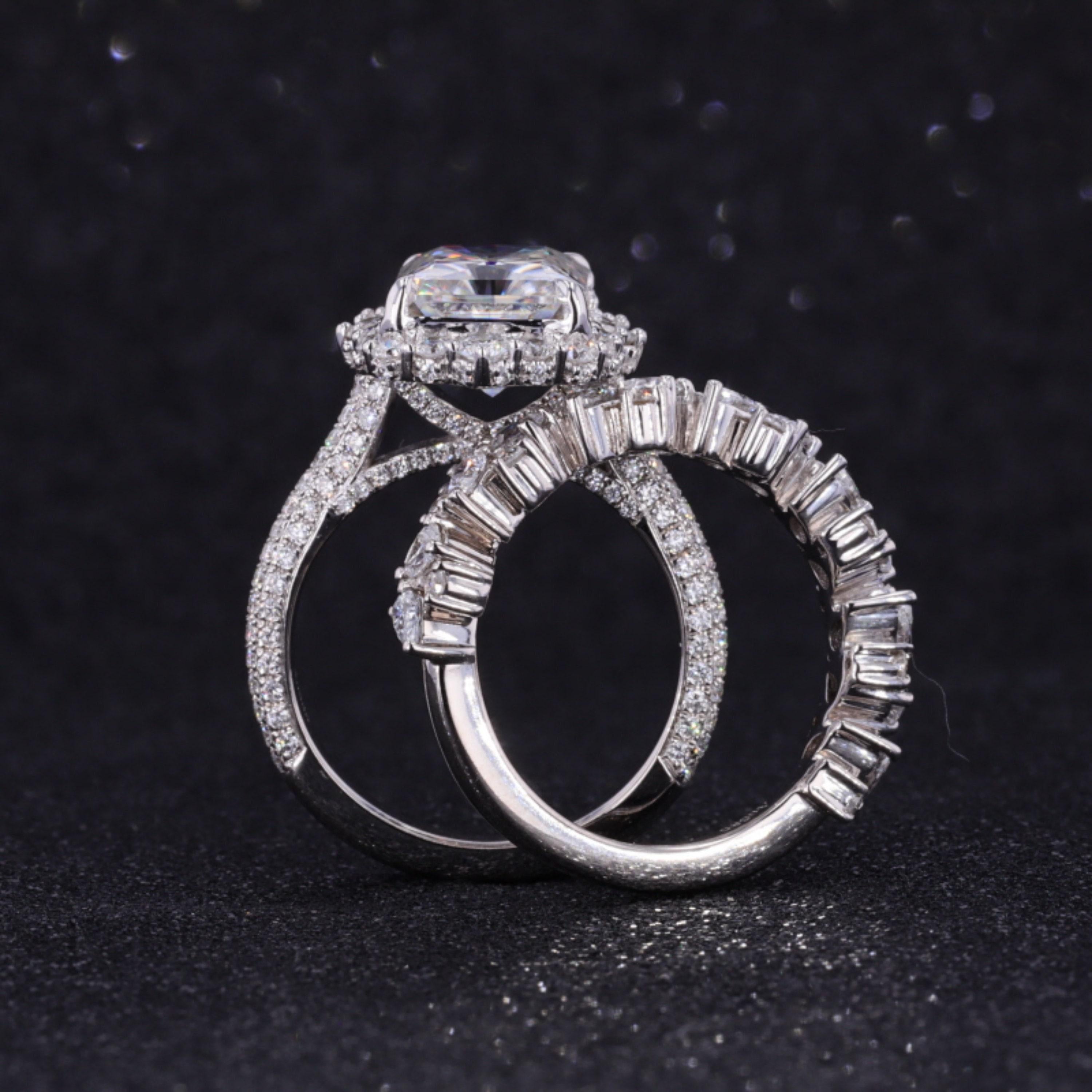 Im Angebot: Antiker Diamant-Verlobungsring, Set aus Diamant-Verlobungsring () 5
