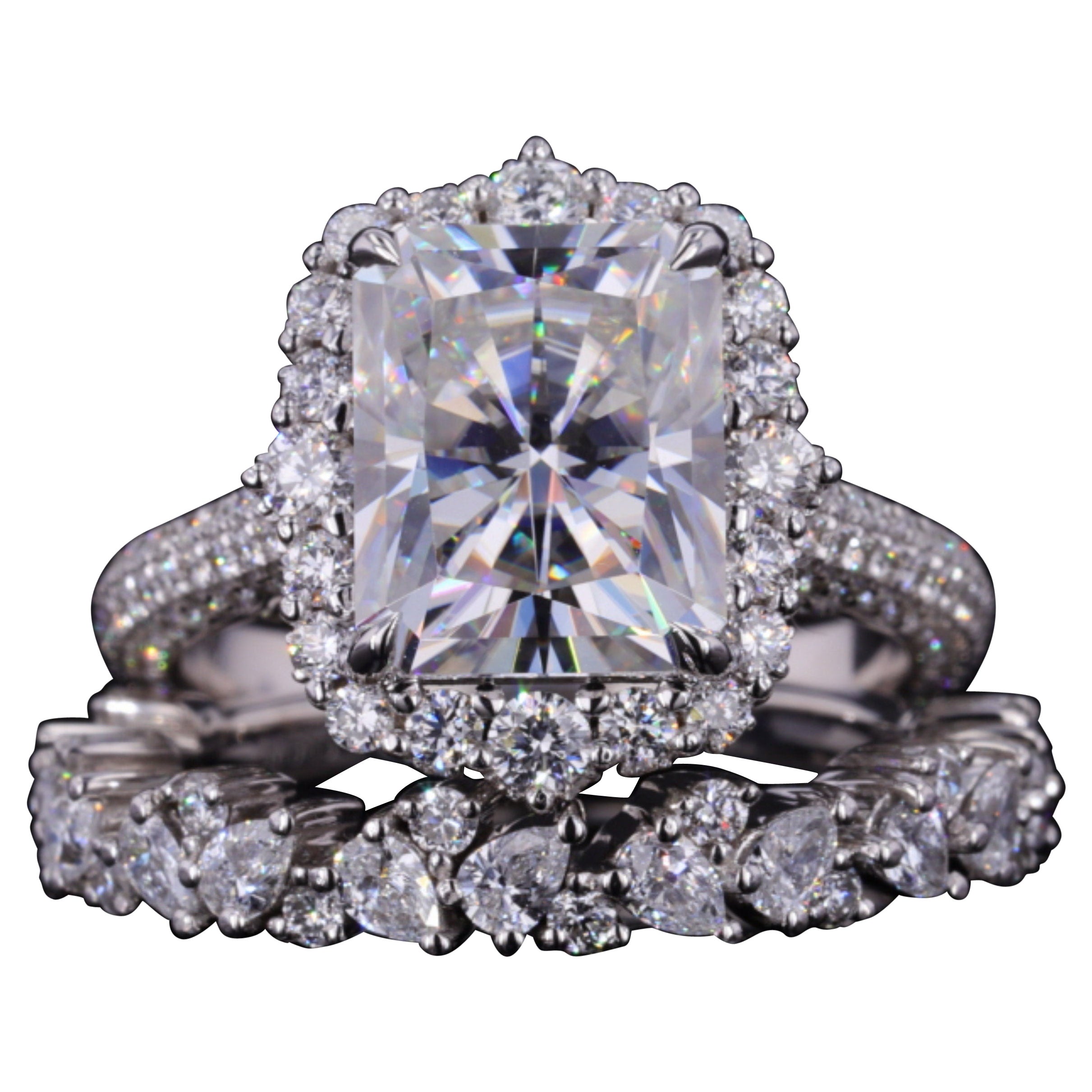 Im Angebot: Antiker Diamant-Verlobungsring, Set aus Diamant-Verlobungsring ()