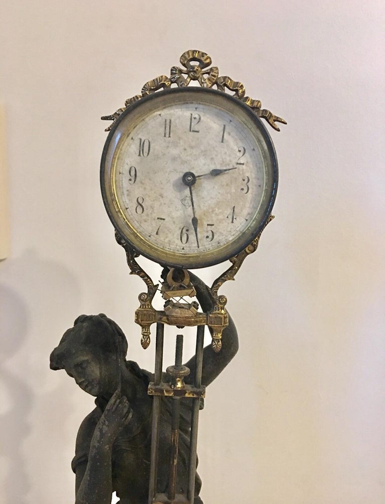 Antique Diana Swinging Clock Signed Ansonia Clock Company at 1stDibs